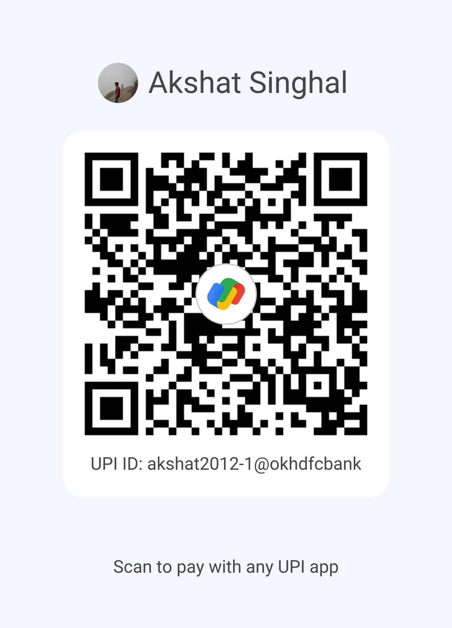 UPI QR code for Akshat Singhal